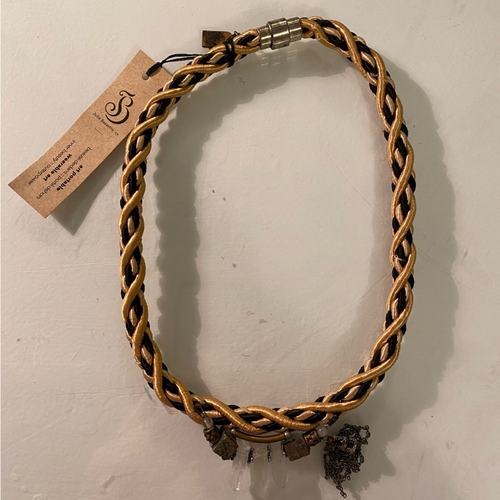 Julie Bessette cord and crystal necklace NWT